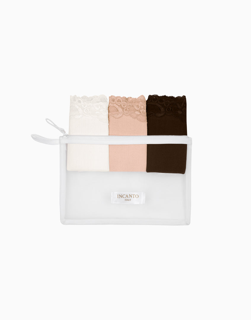 Set 3 slip brasiliani a vita media INCANTO MD1353